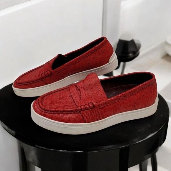 rag & bone Red Leather Colby Penny Loafers / Sneakers - 8.5 - Picture 1 of 7